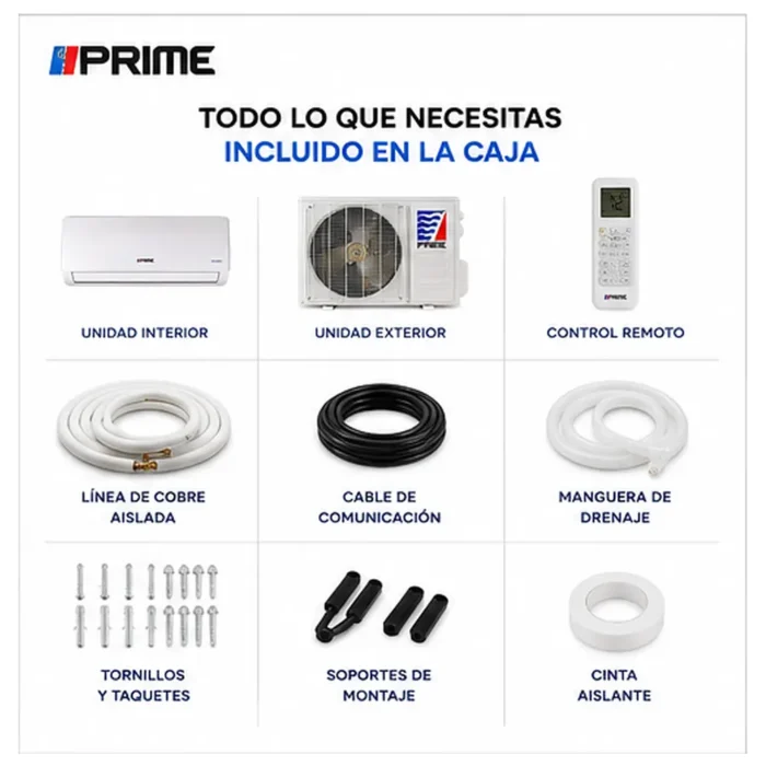 Mini Split PRIME 12000 BTU HEAT/COLD 17 SEER2 R-32 220V - Image 2
