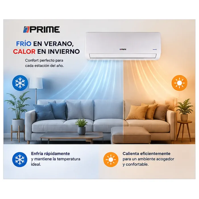 Mini Split PRIME 12000 BTU HEAT/COLD 17 SEER2 R-32 220V - Image 3