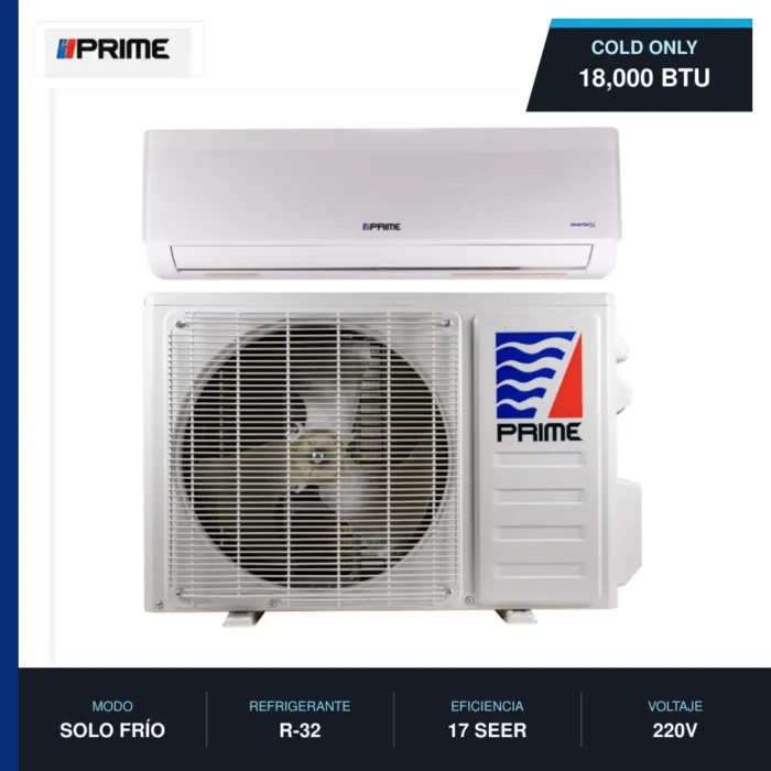 prime-mini-split-18000-cold-only-220v-01 Mini Split PRIME 18000 BTU COLD ONLY 17 SEER R-32 220V - Image 1