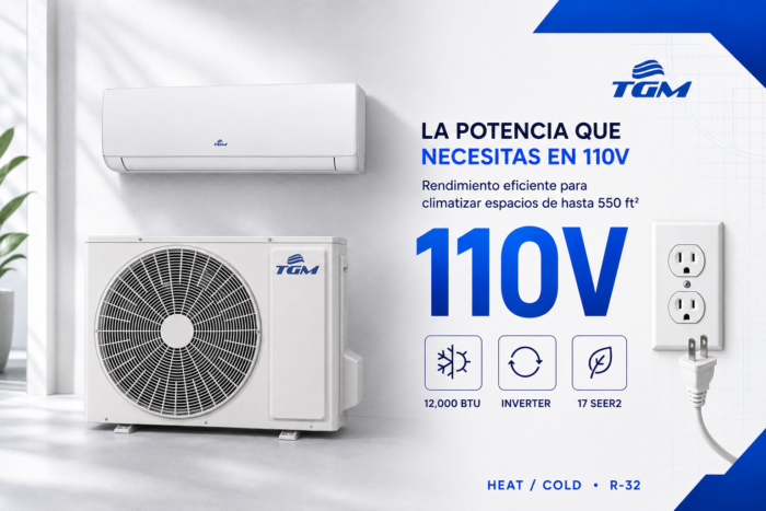 Mini Split TGM 12000 BTU HEAT/COLD 17 SEER2 R-32 110V - Image 3