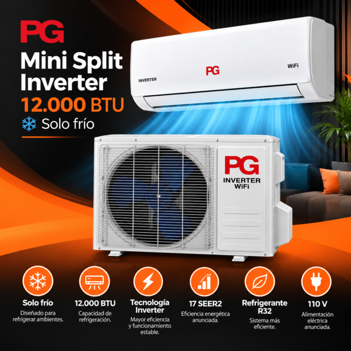 PG Mini Split 12.000 BTU Solo Frío, 110 V - Image 2