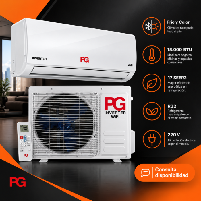 PG Mini Split 18.000 BTU Frío y Calor, 220 V - Image 2