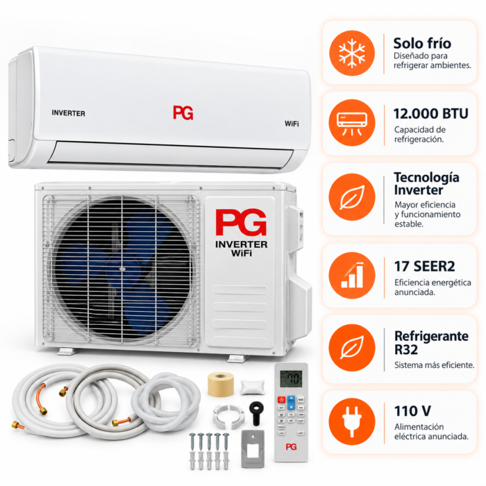 PG Mini Split 12.000 BTU Solo Frío, 110 V - Image 4