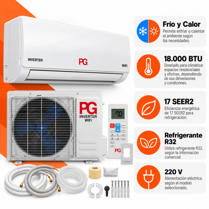PG Mini Split 18.000 BTU Frío y Calor, 220 V - Image 4