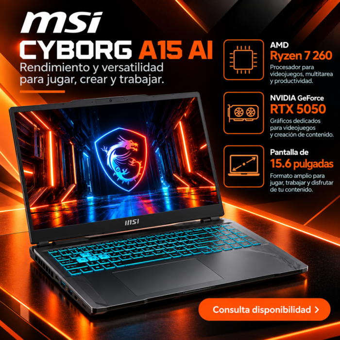 MSI Cyborg A15 AI RTX 5050, 16 GB, 512 GB SSD - Image 2
